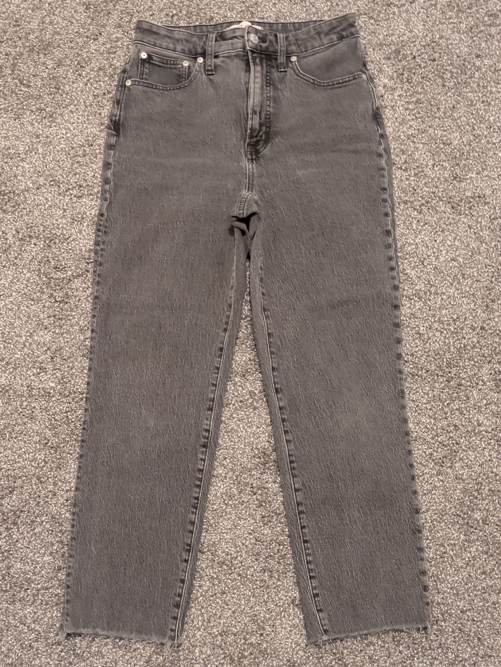 Madewell Curvy Perfect Vintage Straight Jean gray high rise jeans